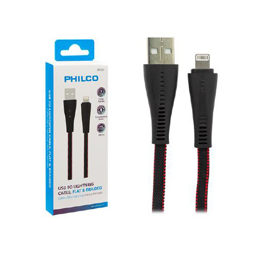Cable USB Philco para Iphone 6/7/8/X plano con malla