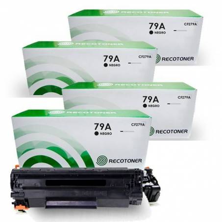 Pack Toner HP 79A (CF279A) 4 unidadesAproveche las mejores ofertas en Pack Toner HP CF279A 4 unidades | 279A | 79A Las mejores ofertas y descuentos. 
 
 Para Impresoras HP Laserjet M12a, M12W,M26a, M26nRecotoner.clPack Toner HP 79A (CF279A) 4 unidades