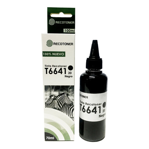 Tinta Botella Epson T664 Negro - Recotoner.cl