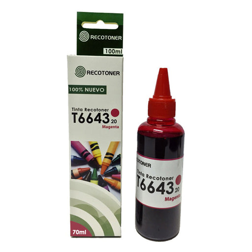 Tinta Botella Epson T664 Magenta - Recotoner.cl
